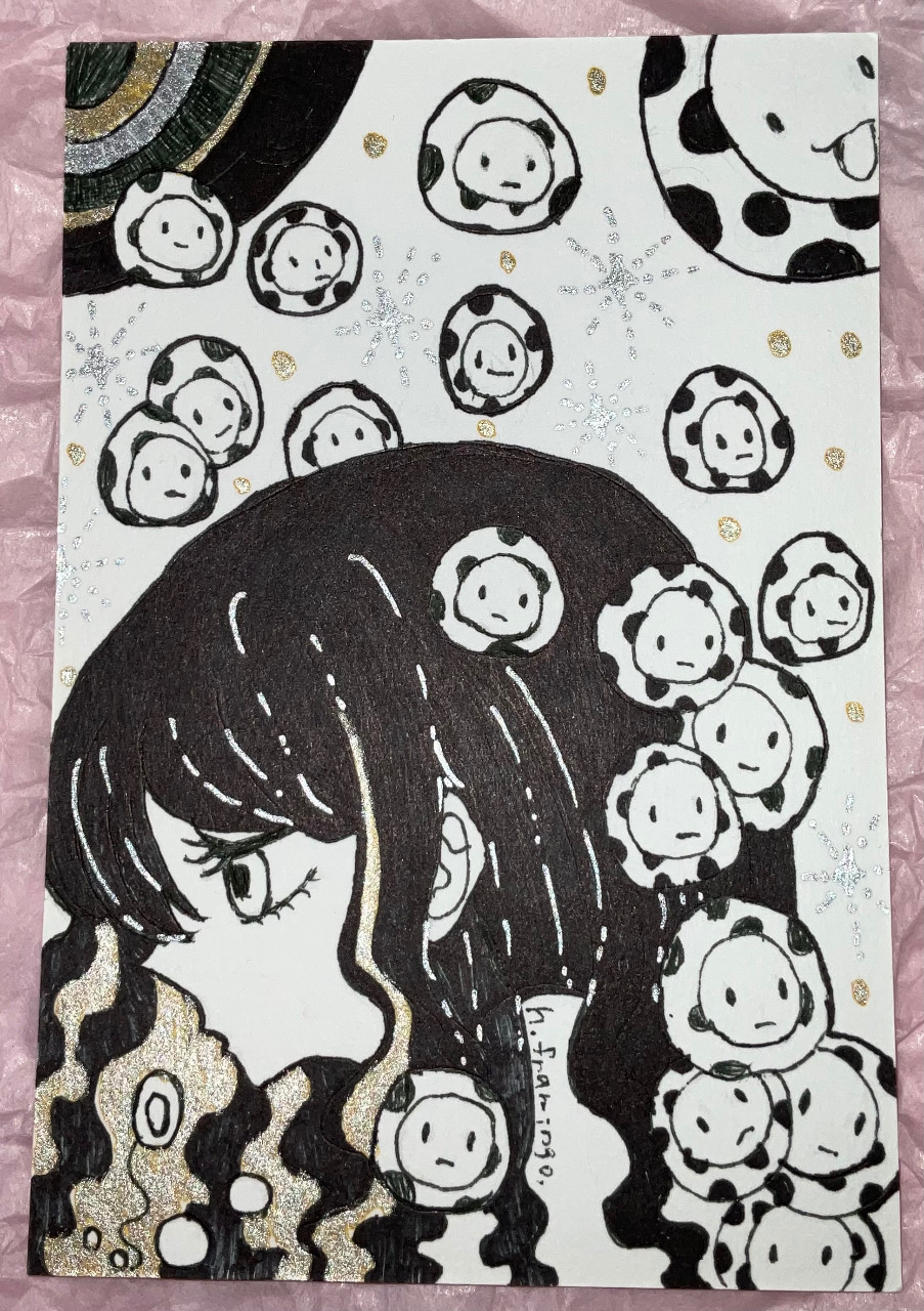 ペン画 ｢泡の中の夢｣