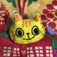 猫さん刺繍ブローチ雷光 / ☆ヒロミンゴフラミンゴ☆