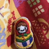 マトリョーシカ刺繍ブローチ 夏色 / ☆ヒロミンゴフラミンゴ☆