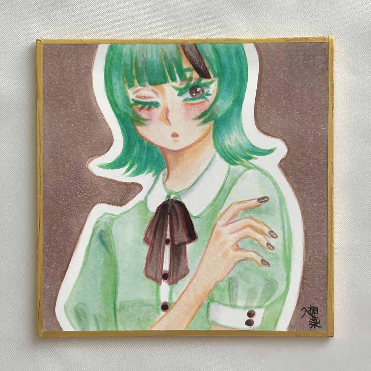 【豆色紙原画】クールでちょっとスイートなあの子