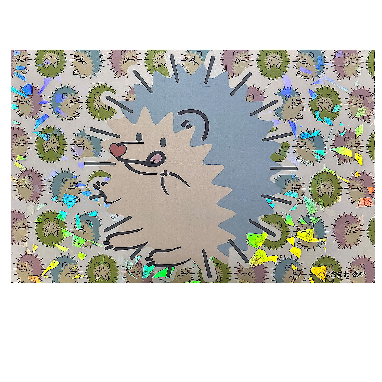 ハリネズミポストカード（ブルー）