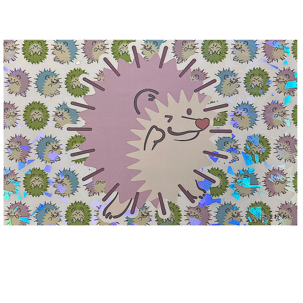 ハリネズミポストカード（ピンク）