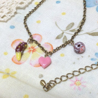 ミニチュアドーナツ・ネックレス 甘酸っぱいピンクハート / こどー