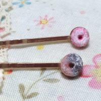 ミニチュアドーナツ・ヘアピン いちごシュガー＆チョコシュガー / こどー
