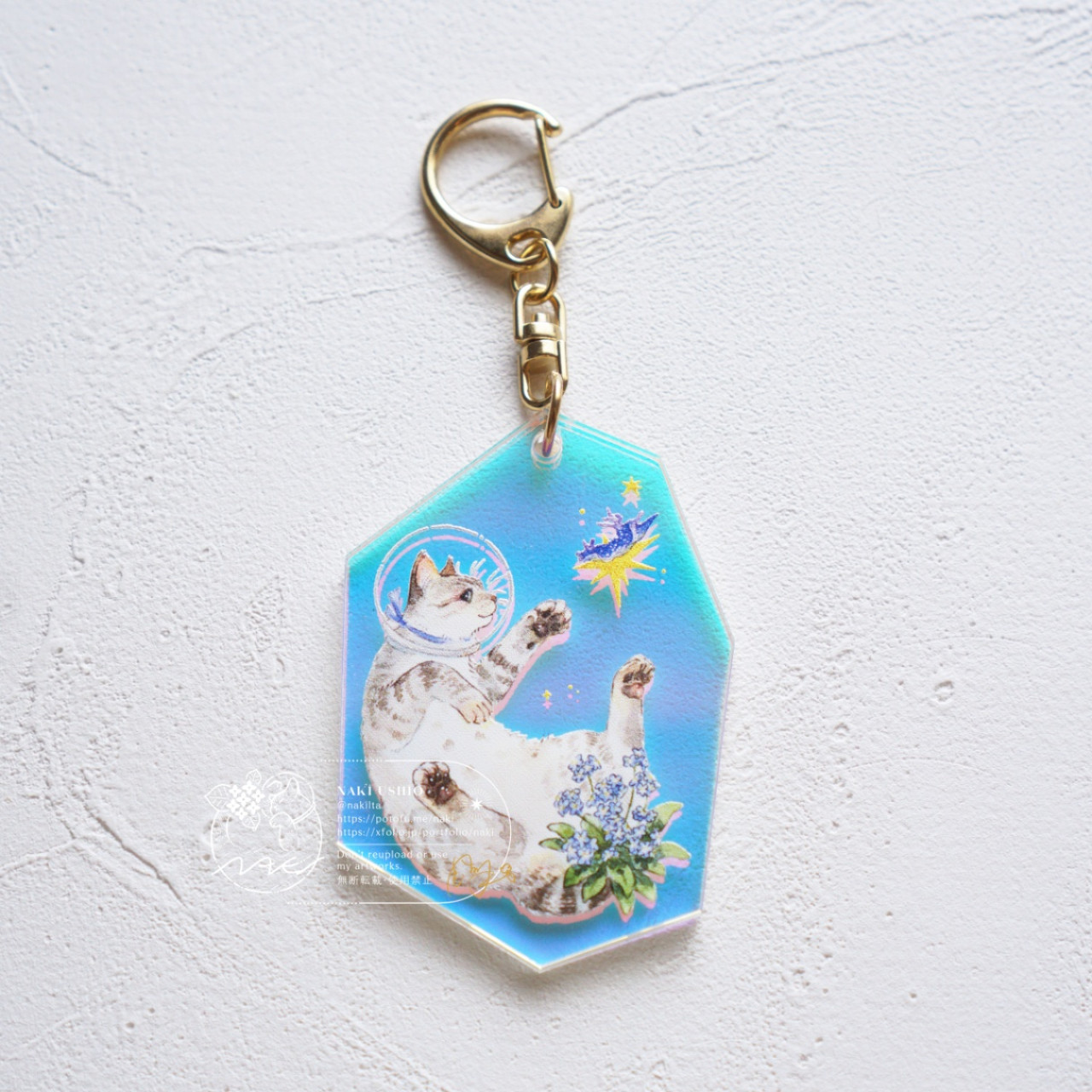 花猫アクリルキーホルダー〈星〉