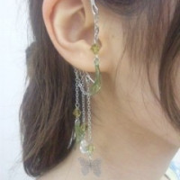 イヤーフック（片耳用） グリーンリーフ＆バタフライ / 本田モカ