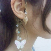 イヤーフック（片耳用） ホワイトリーフ＆バタフライ / 本田モカ