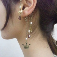 イヤーフック（片耳用） リボン＆王冠 / 本田モカ