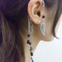 イヤーフック（片耳用） 薔薇と翼のイヤーフックＡ / 本田モカ