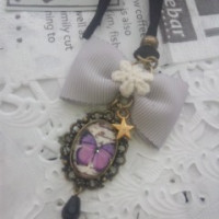 リボンと蝶ちょのチョーカー 紫の蝶 / 本田モカ