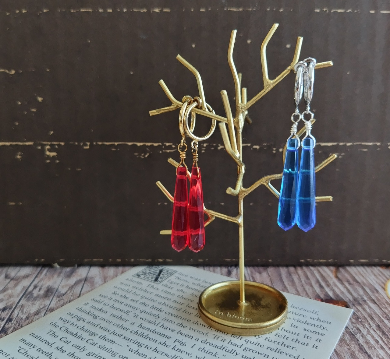 ロングドロップイヤリング ブルー