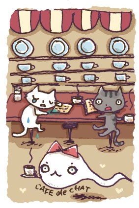 「ねこの喫茶店」ポストカード 01「泣き猫」