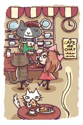 「ねこの喫茶店」ポストカード 02「店主猫」