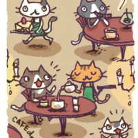 「ねこの喫茶店」ポストカード 05「一服猫」 / 飯塚めり