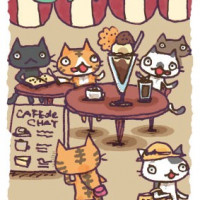 「ねこの喫茶店」ポストカード 07「甘味猫」 / 飯塚めり