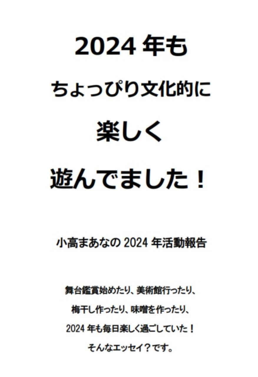 2024 年もちょっぴり文化的に楽しく遊んでました！