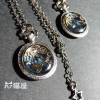 天文猫時計ペンダント / 灰猫屋