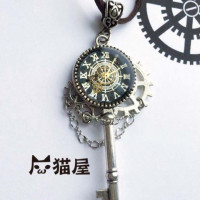 時計の鍵ペンダント　銀 / 灰猫屋
