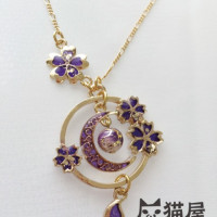 狂い咲きの桜ネックレス-紫-