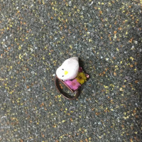 箱庭指輪 白い鳥とピンクと黄色のお花の指輪 / FuUSENKA