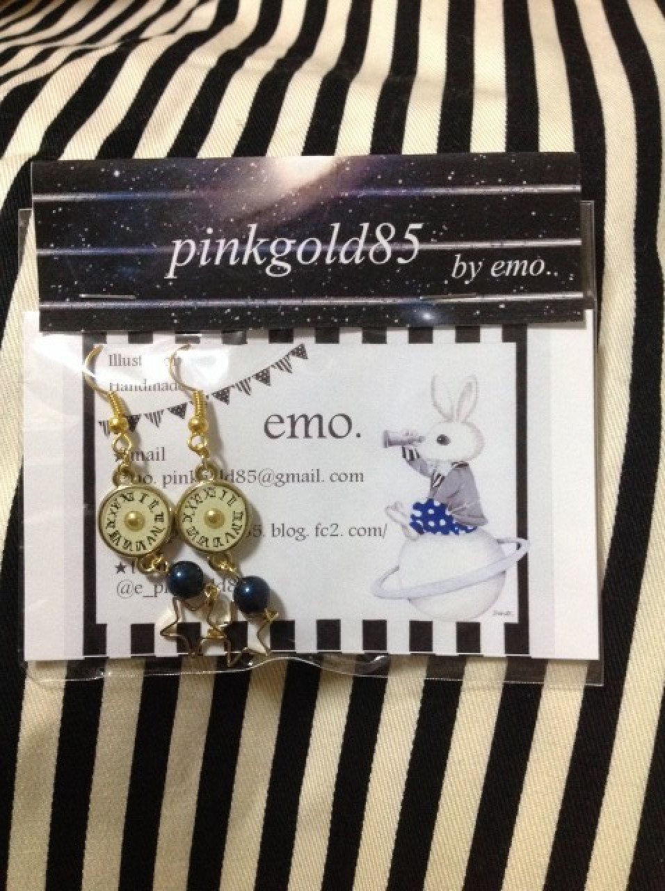 【ピアス】星屑クロックピアス(原画)/スワロフスキー