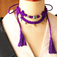 紫の結びチョーカー / 人外装飾商