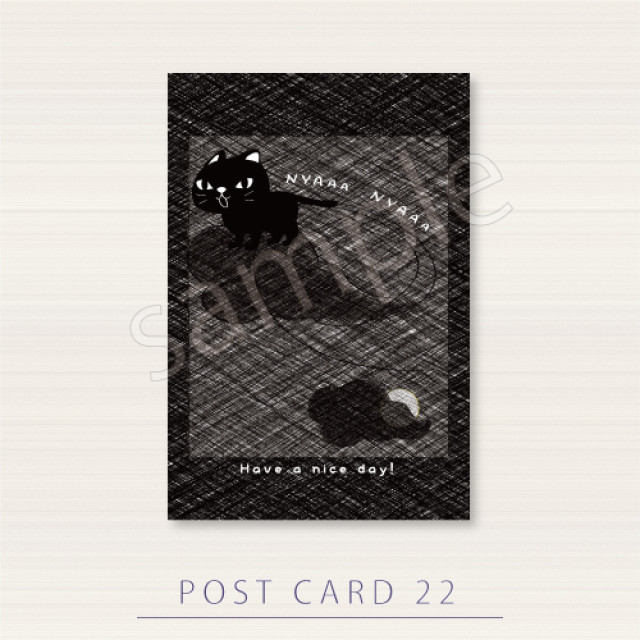 PC22　闇夜のやみらーにゃーにゃーポストカード
