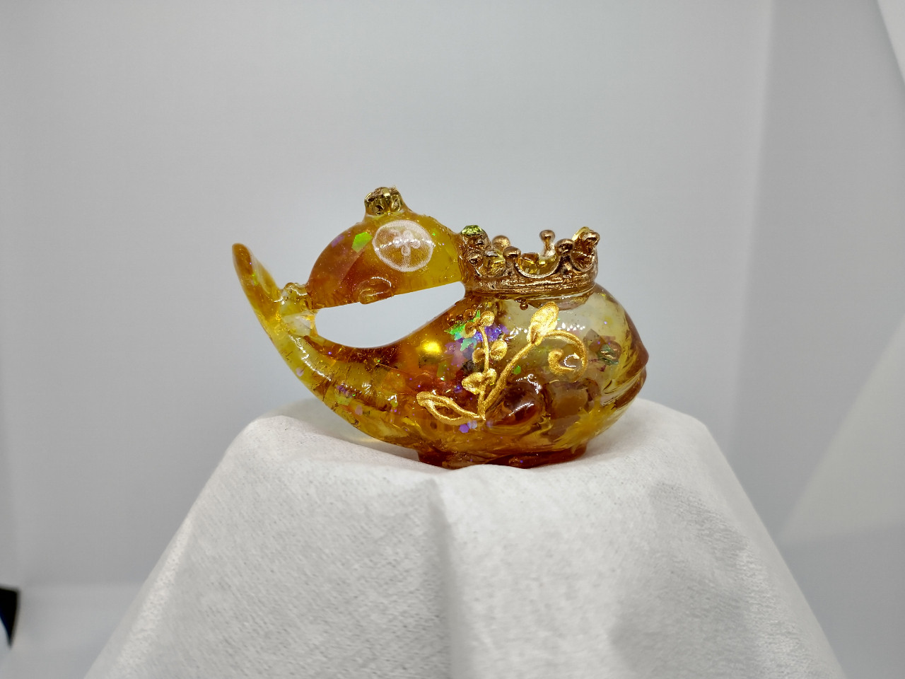 魔法鉱石のクジラ(オブジェ)黄色親子