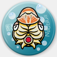 オウムガイ缶バッジ正面（n）