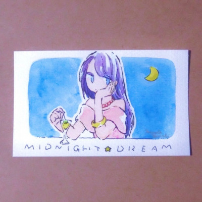 名刺サイズ原画【MIDNIGHT DREAM】 / 夜市 楓