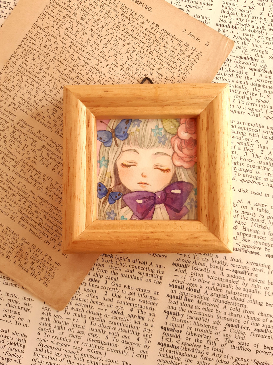 小さな繪『紫のリボンの少女』｜ユメノ