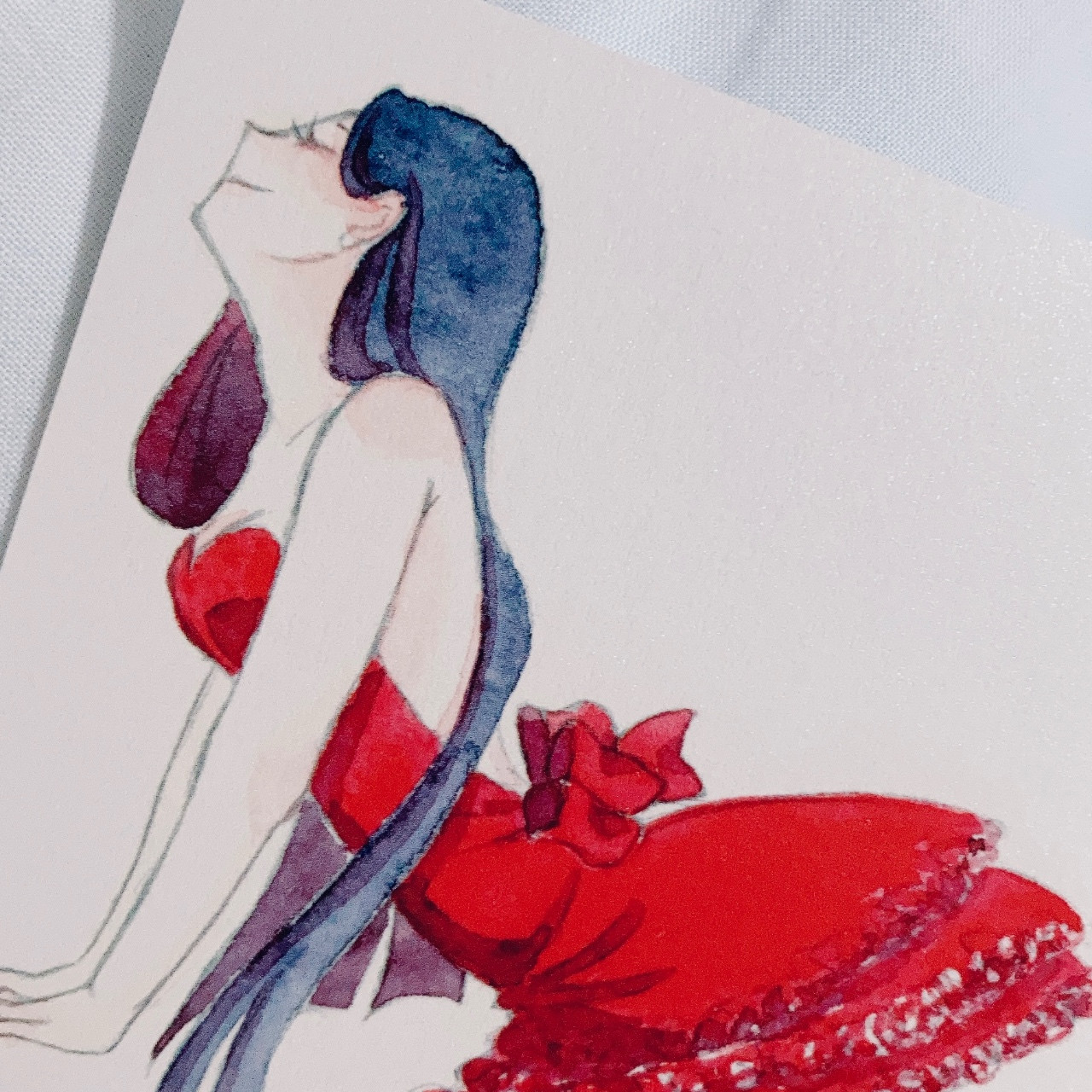 ポストカード「赤いドレス(2)」